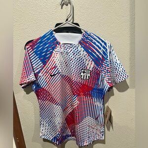 Nike Womens Soccer Top in Red, Blue & White FC Barcelona NWT Size M